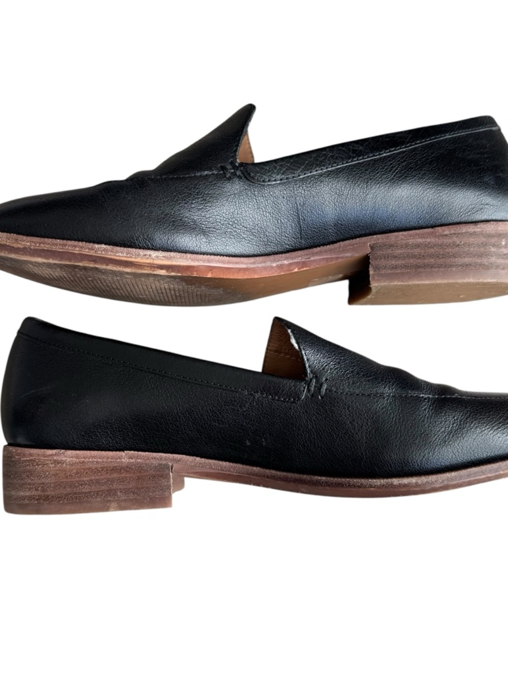 Madewell - Black Leather Slip On Loafers Sz 8 - Picture 8 of 11